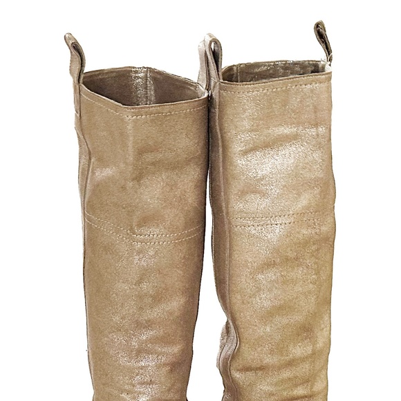 L'autre Chose Italian Leather Boots, Metallic Gold. - Picture 3 of 10